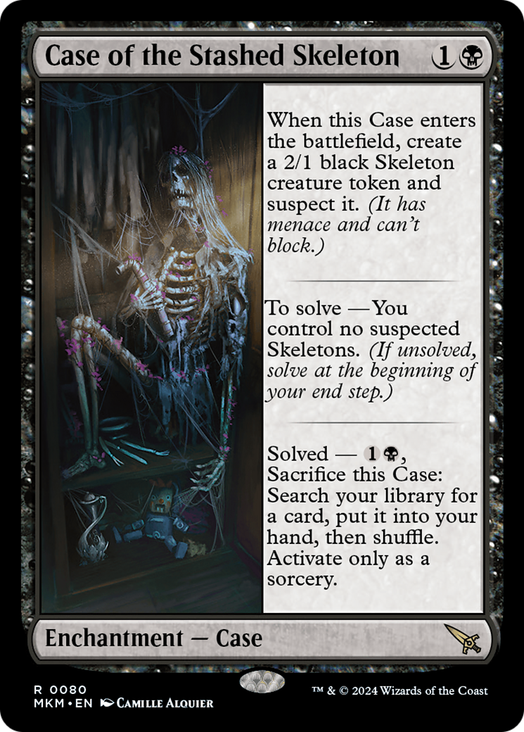 skeleton mtg cards Case of the Stashed (MKM #080) – EDH Magic *Necromancers Handbook* Commander Banned and Restricted Size:14