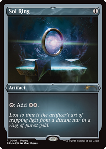 mtg sol ring card {Foil} (PFDN #001) – EDH Magic the ring harnesses its stellar energy for an unfathomable purpose. Sol Ring (foil) (borderless)